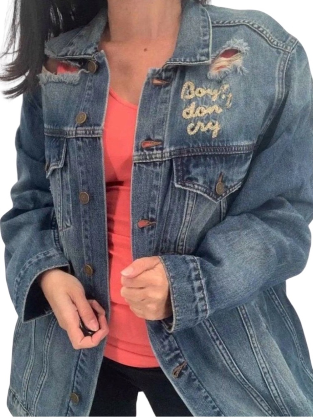 Sandrine Rose x Free People Boys Don’t Cry Denim Jacket - Size Small